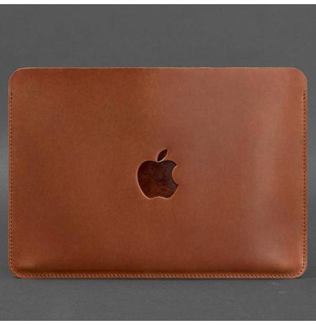 Кожаный чехол Up для MacBook 13'' (светло-коричневый) кожа Crazy Horse
