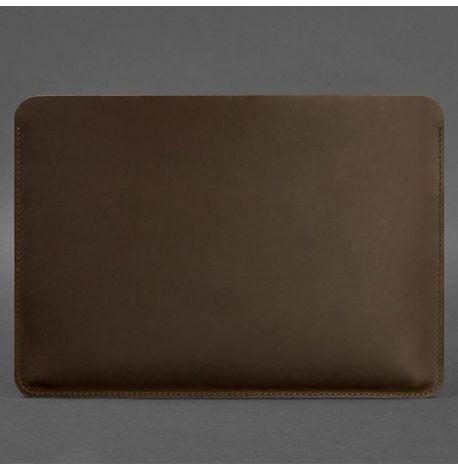 Кожаный чехол Up для MacBook 13'' (темно-коричневый) кожа Crazy Horse