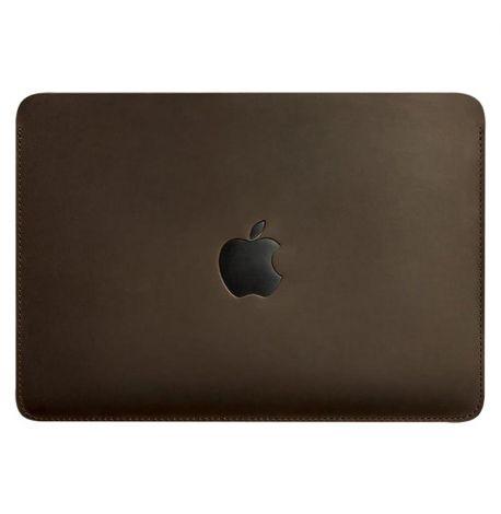 Кожаный чехол Up для MacBook 13'' (темно-коричневый) кожа Crazy Horse