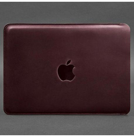 Шкіряний чохол Side для MacBook 13'' (бордовий) шкіра Crazy Horse