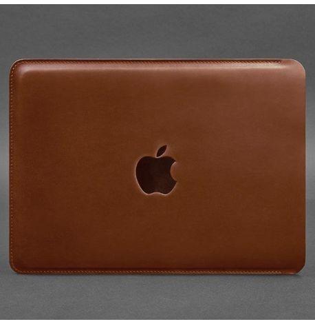Кожаный чехол Side для MacBook 14'' (светло-коричневый) кожа Crazy Horse