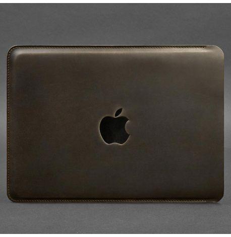 Шкіряний чохол Side для MacBook 14'' (темно-коричневий) шкіра Crazy Horse