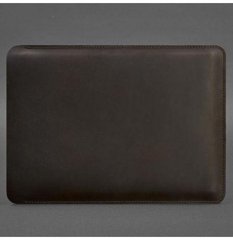 Кожаный чехол Side для MacBook 15-16 (темно-коричневый) кожа Crazy Horse