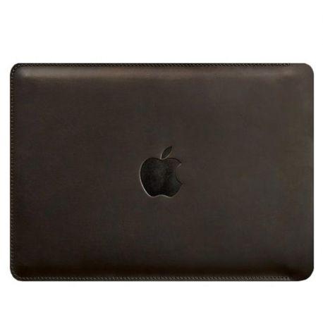 Кожаный чехол Side для MacBook 15-16 (темно-коричневый) кожа Crazy Horse
