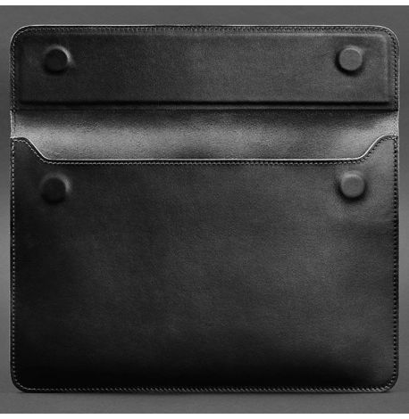Кожаный чехол-конверт на магнитах для MacBook 13'' (черный) кожа Krast