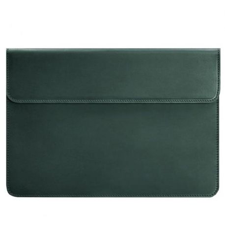 Кожаный чехол-конверт на магнитах для MacBook 13'' (зеленый) кожа Crazy Horse
