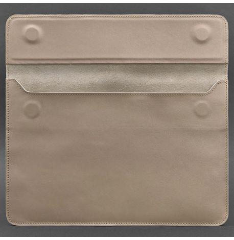 Шкіряний чохол-конверт на магнітах для MacBook 13'' (світло-бежевий) шкіра Krast