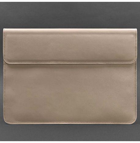 Шкіряний чохол-конверт на магнітах для MacBook 13'' (світло-бежевий) шкіра Krast