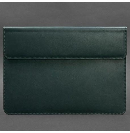 Шкіряний чохол-конверт на магнітах для MacBook 13'' (зелений) шкіра Krast