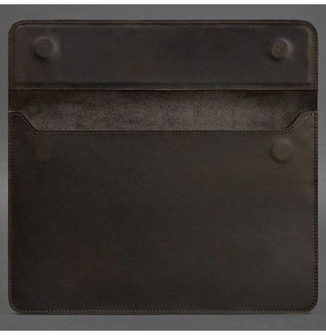 Шкіряний чохол-конверт на магнітах для MacBook 13'' (темно-коричневий) шкіра Crazy Horse