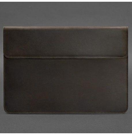 Шкіряний чохол-конверт на магнітах для MacBook 13'' (темно-коричневий) шкіра Crazy Horse