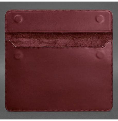 Шкіряний чохол-конверт на магнітах для MacBook 13'' (бордовий) шкіра Crazy Horse