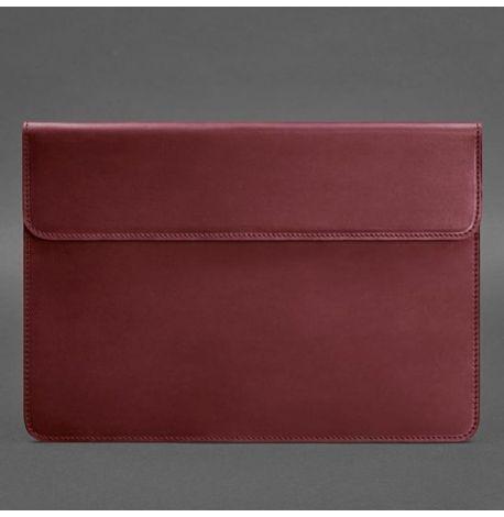 Шкіряний чохол-конверт на магнітах для MacBook 13'' (бордовий) шкіра Crazy Horse