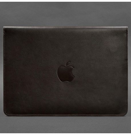 Кожаный чехол-конверт на магнитах для MacBook 14'' (темно-коричневый) кожа Krast