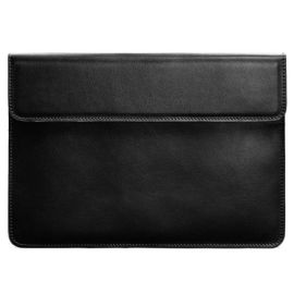 Кожаный чехол-конверт на магнитах для MacBook 14'' (черный) кожа Krast