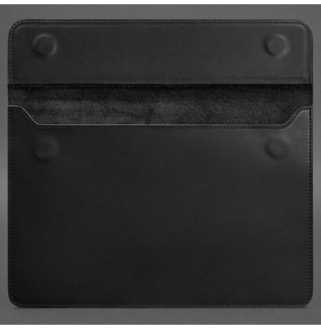 Кожаный чехол-конверт на магнитах для MacBook 14'' (черный) кожа Crazy Horse