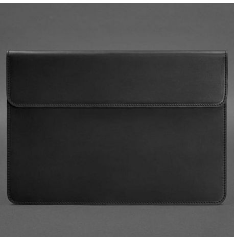 Кожаный чехол-конверт на магнитах для MacBook 14'' (черный) кожа Crazy Horse