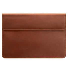 Шкіряний чохол-конверт на магнітах для MacBook 14'' (світло-коричневий) шкіра Crazy Horse