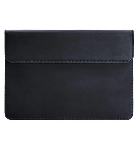 Кожаный чехол-конверт на магнитах для MacBook 14'' (темно-синий) кожа Crazy Horse