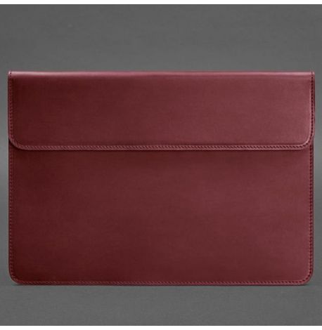 Шкіряний чохол-конверт на магнітах для MacBook 14'' (бордовий) шкіра Crazy Horse