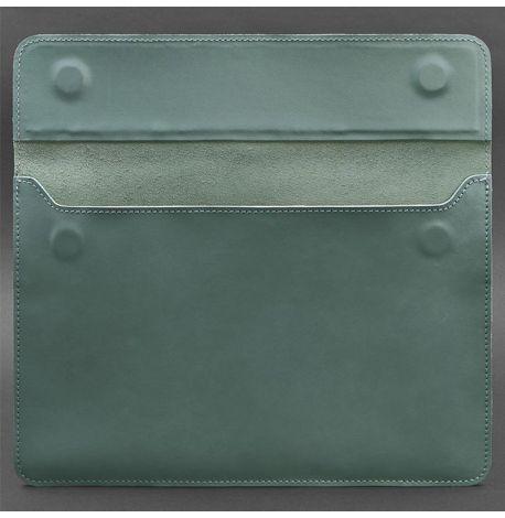 Шкіряний чохол-конверт на магнітах для MacBook 14'' (бірюзовий) шкіра Krast