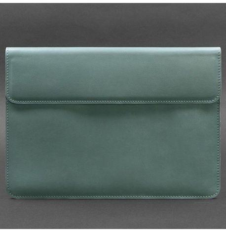 Шкіряний чохол-конверт на магнітах для MacBook 14'' (бірюзовий) шкіра Krast