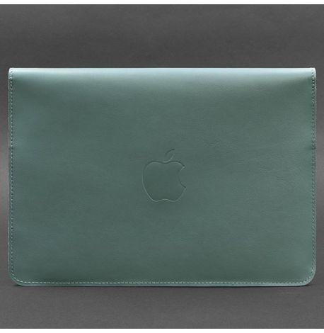 Шкіряний чохол-конверт на магнітах для MacBook 15'' (бірюзовий) шкіра Krast
