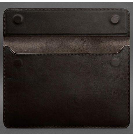 Кожаный чехол-конверт на магнитах для MacBook 16'' (темно-коричневый) кожа Krast