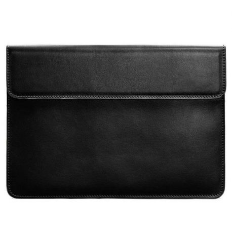 Кожаный чехол-конверт на магнитах для MacBook 16'' (черный) кожа Krast