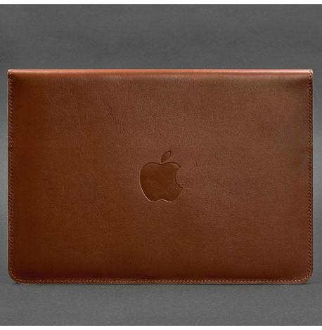 Кожаный чехол-конверт на магнитах для MacBook 16'' (светло-коричневый) кожа Krast
