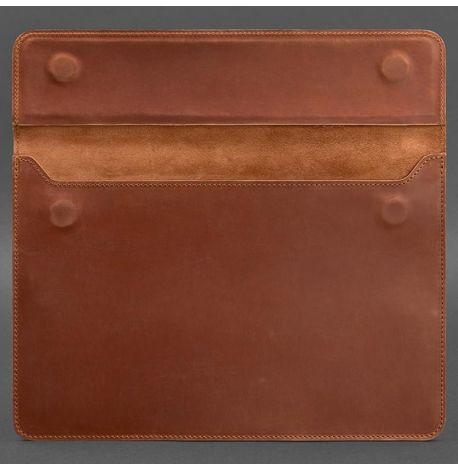 Шкіряний чохол-конверт на магнітах для MacBook 16'' (світло-коричневий) шкіра Crazy Horse
