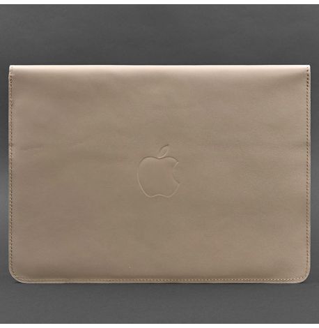 Шкіряний чохол-конверт на магнітах для MacBook 16'' (світло-бежевий) шкіра Krast