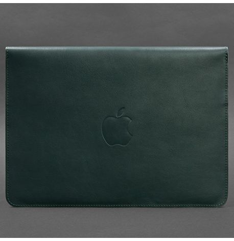Шкіряний чохол-конверт на магнітах для MacBook 16'' (зелений) шкіра Krast