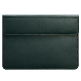 Кожаный чехол-конверт на магнитах для MacBook 16'' (зеленый) кожа Krast
