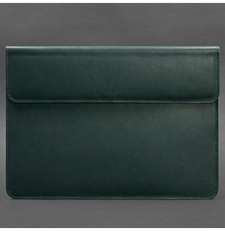Шкіряний чохол-конверт на магнітах для MacBook 16'' (зелений) шкіра Krast