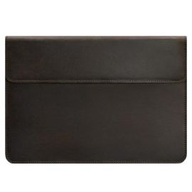 Шкіряний чохол-конверт на магнітах для MacBook 16'' (темно-коричневий) шкіра Crazy Horse