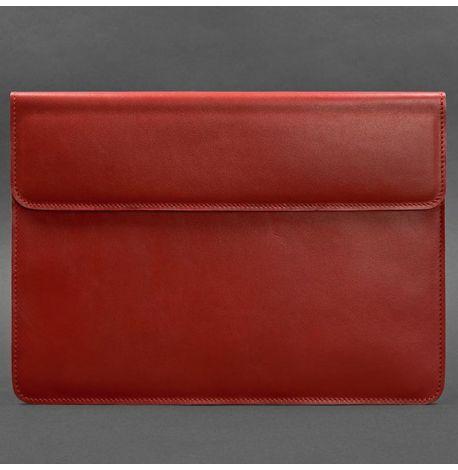 Шкіряний чохол-конверт на магнітах для MacBook 16'' (червоний) шкіра Krast