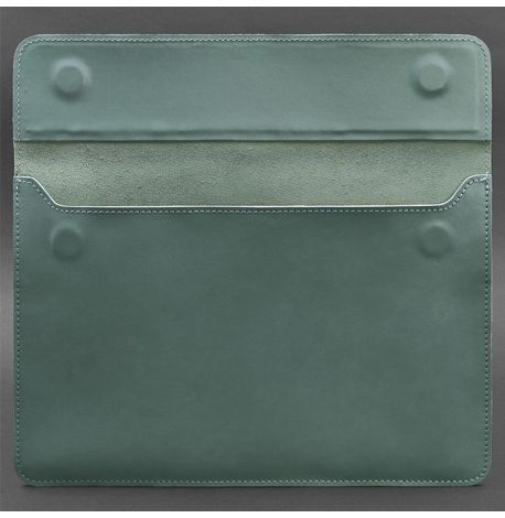 Кожаный чехол-конверт на магнитах для MacBook 16'' (бирюзовый) кожа Krast