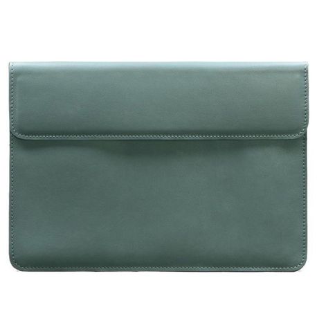 Кожаный чехол-конверт на магнитах для MacBook 16'' (бирюзовый) кожа Krast