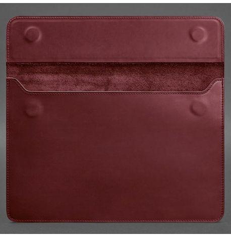 Шкіряний чохол-конверт на магнітах для MacBook 16'' (бордовий) шкіра Crazy Horse