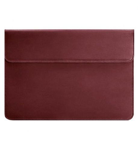 Шкіряний чохол-конверт на магнітах для MacBook 16'' (бордовий) шкіра Crazy Horse
