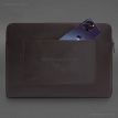 Кожаный чехол для ноутбука на молнии с карманом и хлястиком 29.1 (темно-коричневый)