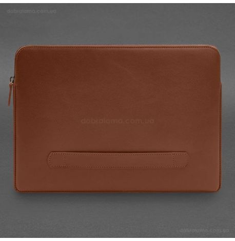 Шкіряний чохол для ноутбука на блискавці з кишенею та хлястиком 29.1 (світло-коричневий)