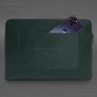Кожаный чехол для ноутбука на молнии с карманом и хлястиком 29.1 (зеленый)
