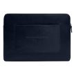 Кожаный чехол для ноутбука на молнии с карманом и хлястиком 29.1 (темно-синий)