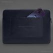Кожаный чехол для ноутбука на молнии с карманом и хлястиком 29.1 (темно-синий)
