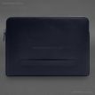 Кожаный чехол для ноутбука на молнии с карманом и хлястиком 29.1 (темно-синий)
