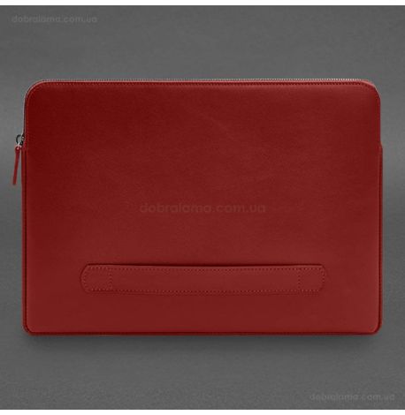 Шкіряний чохол для ноутбука на блискавці з кишенею та хлястиком 29.1 (червоний)