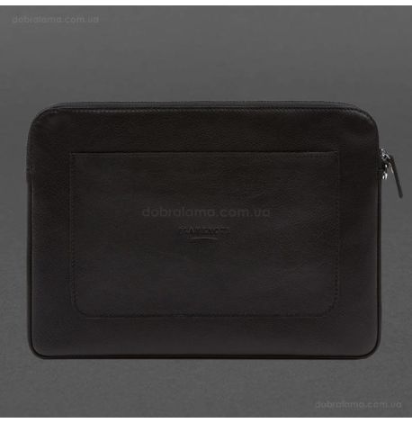Кожаный чехол для ноутбука на молнии с карманом и петлей на руку 29.0 (черный)