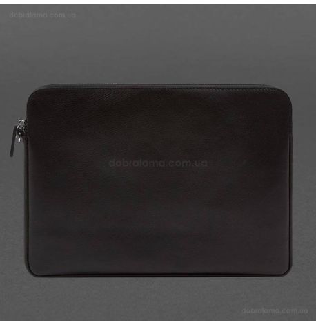 Кожаный чехол для ноутбука на молнии с карманом и петлей на руку 29.0 (черный)
